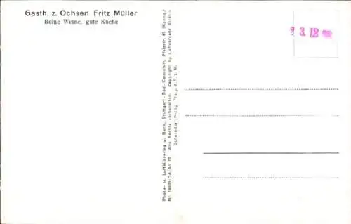 Ak Kirchen am Rhein, Fliegeraufnahme, Gasthaus z. Ochsen Fritz Müller