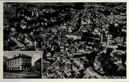 Ak Freising in Oberbayern, Fliegeraufnahme, Gasth. Münchner Hof