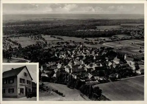 Ak Steinenstadt Neuenburg am Rhein Baden, Fliegeraufnahme, Geschäftshaus J. Rossnagel