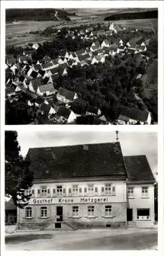 Ak Bildechingen Horb am Neckar, Fliegeraufnahme, Gasthof z. Krone