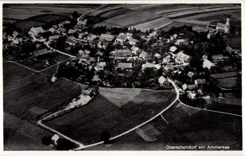 Ak Oberschondorf Schondorf am Ammersee Oberbayern, Fliegeraufnahme