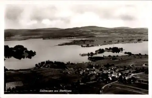 Ak Seehausen am Staffelsee, Fliegeraufnahme