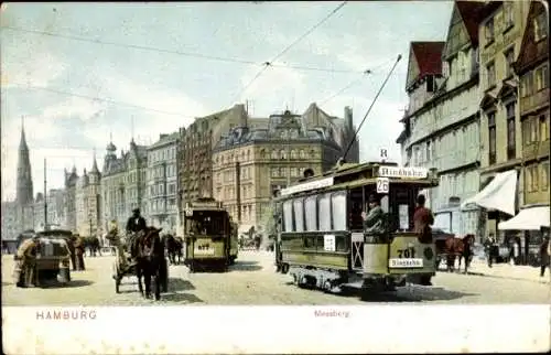 Ak Hamburg, Messberg, Meßberg, Straßenbahn 704