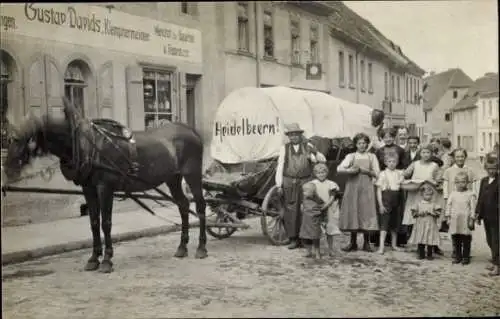 Foto Ak Klempnermeister Gustav Davids, Pferdefuhrwerk