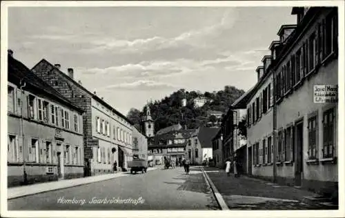 Ak Homburg im Saarland, Partie in der Saarbrücker Straße, Josef Mann Mühlenfabrikate