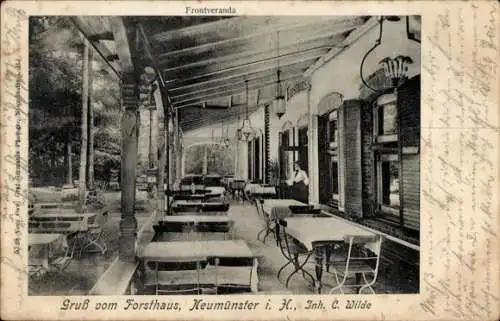 Ak Neumünster in Holstein, Forsthaus, Frontveranda