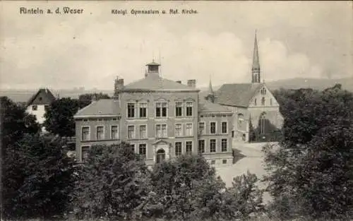 Ak Rinteln an der Weser, Gymnasium, Ref. Kirche