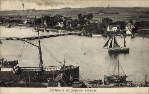 Ak Sønderborg Sonderburg Dänemark, Panorama, Düppeler Schanzen