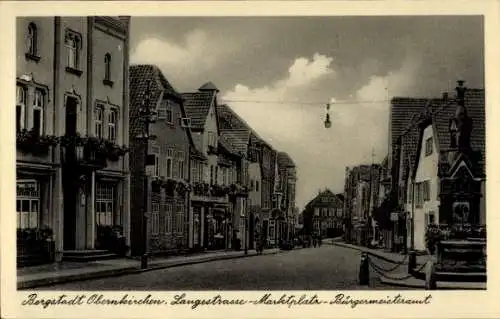 Ak Obernkirchen in Schaumburg, Langestraße, Marktplatz, Bürgermeisteramt