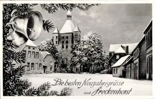Ak Freckenhorst Warendorf in Westfalen, Ortspartie, Neujahr