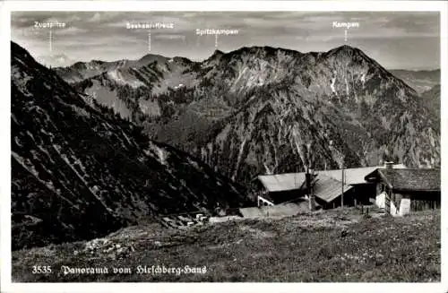 Ak Tłustoręby Kirschberg Schlesien, Panorama vom Kirschberg Haus, Zugspitze, Spitzkampen, Kampen