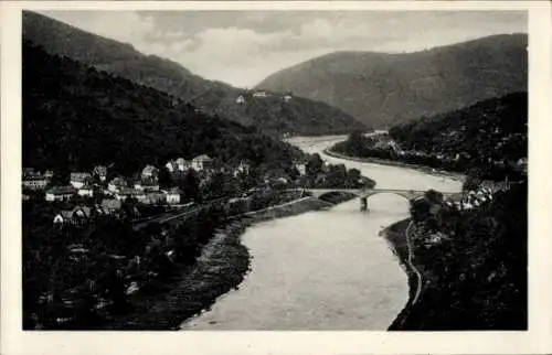 Ak Schlierbach Heidelberg, Panorama, Aue und Ziegelhausen, Brücke