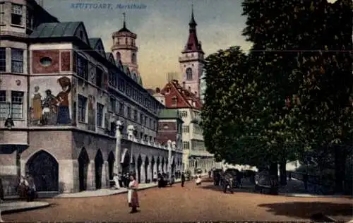 Ak Stuttgart in Württemberg, Markthalle