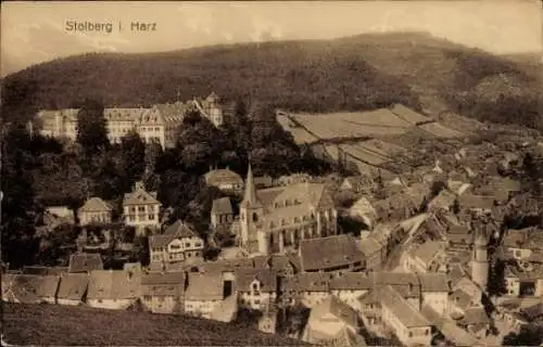 Ak Stolberg im Harz, Gesamtansicht, Kirche