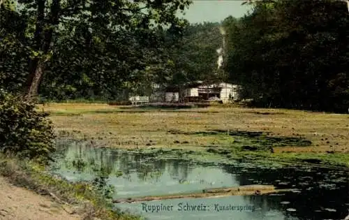 Ak Kunsterspring Gühlen Glienicke Neuruppin in Brandenburg, Haus am Wasser