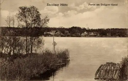 Ak Zechliner Hütte Zechlinerhütte Stadt Rheinsberg in der Mark, Dollgow-Kanal