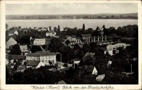 Ak Werder an der Havel, Gesamtansicht, Blick von der Friedrichshöhe