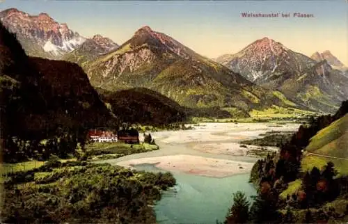 Ak Füssen im Allgäu, Weißhaustal, Panorama