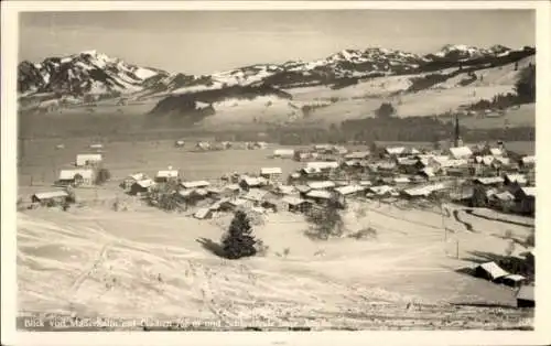 Ak Maderhalm Fischen im Allgäu Schwaben, Panorama, Skigelände