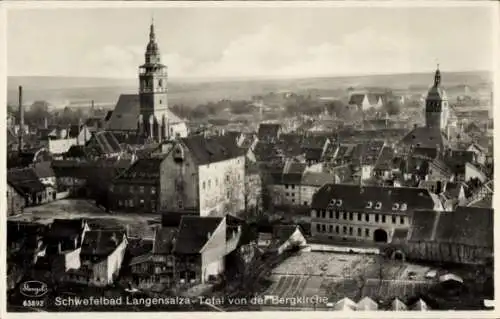 Ak Bad Langensalza in Thüringen, Totalansicht von der Bergkirche