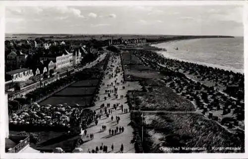 Ak Ostseebad Warnemünde Rostock, Kurpromenade, Strand