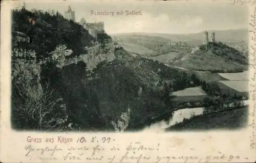 Ak Bad Kösen Naumburg an der Saale, Rudelsburg, Sadleck