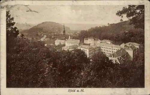 Ak Ilfeld Harz, Stadtansicht aus der Vogelschau mit Kirche