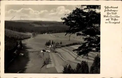 Ak Finsterbergen Friedrichroda im Thüringer Wald, Blick v. Hainfelsen auf Mühlen im Leinagrund