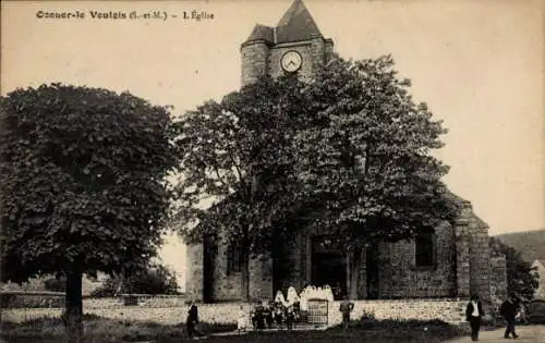 Ak Ozouer le Voulgis Seine et Marne, Kirche