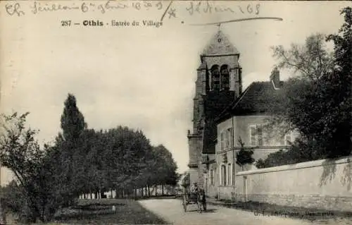 Ak Othis Seine et Marne, Dorfeingang, Kirche