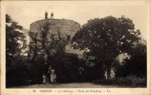 Ak Chinon Indre et Loire, Burg, Tour du Coudray