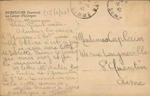 Ak Montdidier Somme, Caisse d'Epargne