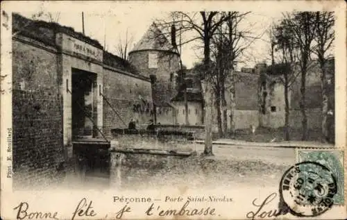 Ak Péronne Somme, Porte Saint Nicolas