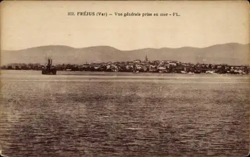 Ak Fréjus Var, Vue generale, Mer