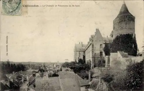 Ak Châteaudun Eure et Loir, Chateau, Panorama de St. Jean