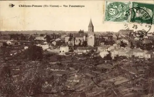 Ak Châteauponsac Château Ponsac Haute Vienne, Panorama