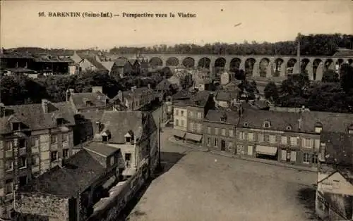 Ak Barentin Seine Maritime, Perspective vers le Viaduc