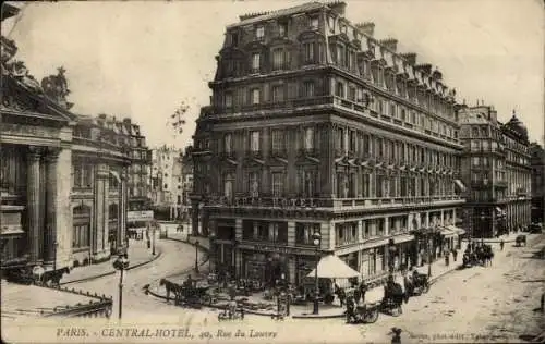 Ak Paris I, Rue du Louvre, Central Hotel