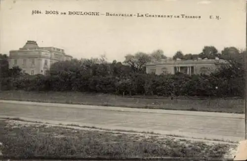 Ak Paris 16. Jahrhundert, Bois de Boulogne, Bagatelle, Schloss und Trianon