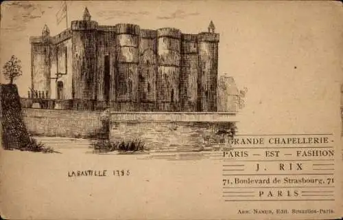 Künstler Ak Paris IV, Bastille 1785