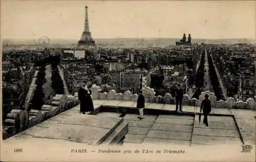 Ak Paris VIII, Panorama vom Arc de Triomphe aus aufgenommen