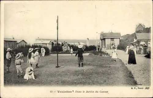 Ak Veulettes sur Mer Seine Maritime, dans le Jardin du Casino