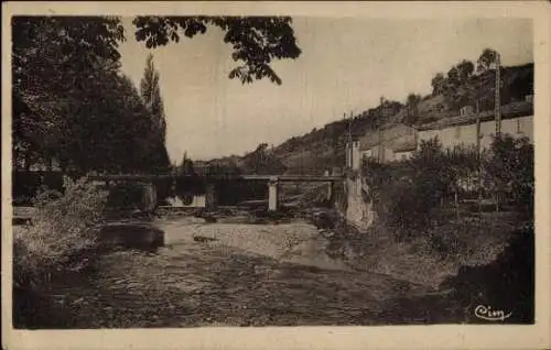 Ak Ste-Colombe sur l'Hers Aude, Brücke