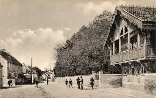 Ak Guignicourt Aisne, Straße nach Condé sur Suippe