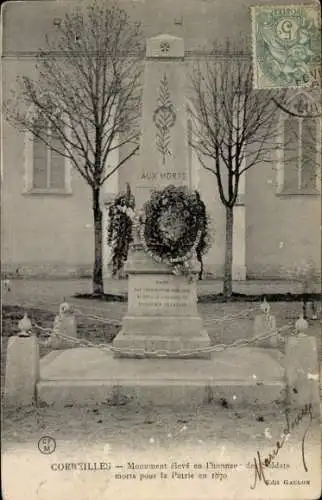 Ak Corbeilles du Gatinais Loiret, Denkmal zu Ehren der Soldaten