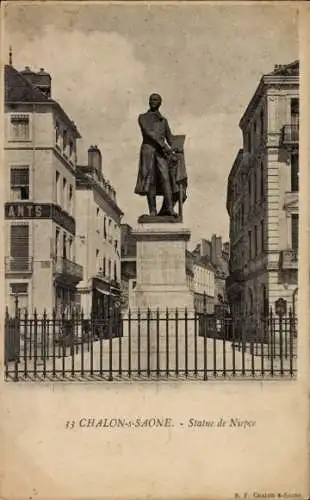 Ak Chalon sur Saône Saône et Loire, Statue von Niepce