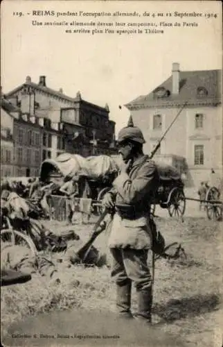 Ak Reims Marne, Während der deutschen Besatzung vom 4. bis 12. September 1914, I. WK