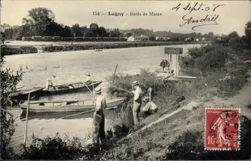 Ak Lagny Seine et Marne, Bords de Marne