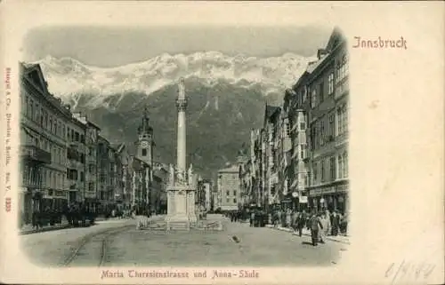 Relief Ak Innsbruck in Tirol, Maria-Theresienstraße, Anna-Säule