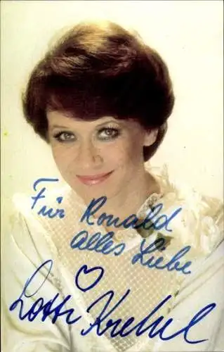 Ak Schauspielerin und Sängerin Lotti Krekel, Autogramm
